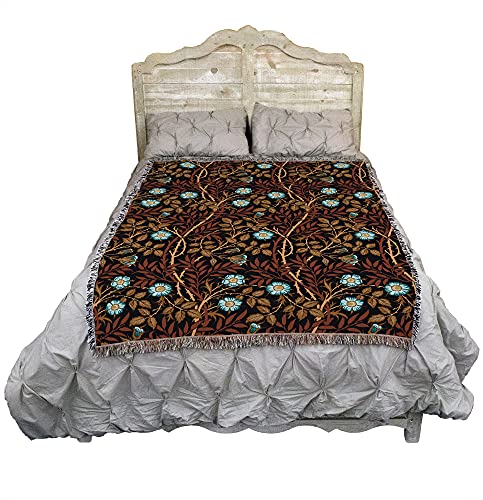 Image of Pure Country Weavers William Morris Sweetbriar Sienna Blanket - Arts & Crafts - Gift Tapestry Throw Woven from Cotton - Made in the USA (72x54)