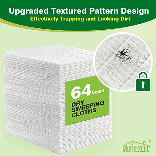 image for HOMEXCEL Dry Sweeping Cloths Pads Compatible with Swiffer Sweeper- Dis