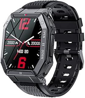 Military Smart Watch for Men with Call (Answer/Make) Outdoor Tactical Sports Watch Rugged 1.85