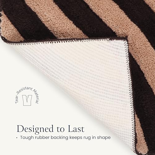 Image of Super Soft Microfiber 2800 GSM Bathroom Mat - Anti Skid, Quick Dry, Water Absorbent, Machine Washable - Floor Mat for Bedroom, Living Room, Doormat for Home (38 x 58 cm), Coffee