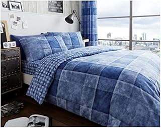 GC GAVENO CAVAILIA Checkered Duvet Cover, Warm & Cosy Checked Bedding Sets King Size With Pillow Cases, Grey