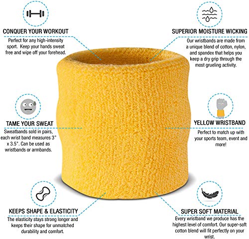 Image of Play2Fit 4 Wristband (2 Pair) Soft Sweatband for All Sport, Stretchable, Sweat Absorbent Supports Wrist Made in India (Multicolor5, 5 Inch)