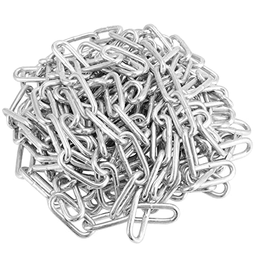 MUKCHAP 23 Feet Proof Coil Chain, 3/16 Inch Zinc Plated Iron Straight Link Coil Chain for Towing, Logging...