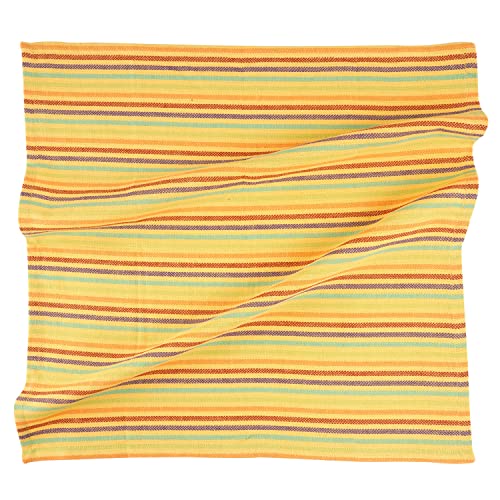 Image of FINGERCRAFT Table Napkins 100% Cotton Yarn Dyed Thick Fabric Cloth Napkins High GSM Napkins 20in x 20in Washable and Reusable for Kitchen Hotels Wedding (Yellow Multi Stripe, Set of 6)