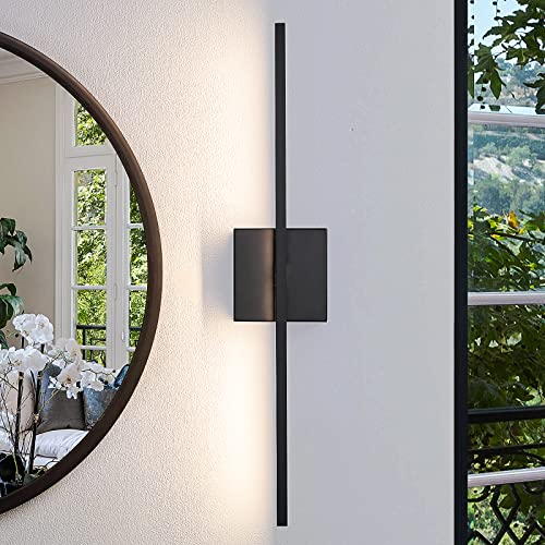 CCYCOL Black Bathroom Light Fixtures - 24 Inch Dimmable Black Led Vanity Lighting for Bathroom Wall Sconce with 3500K Warm Light Matte Bathroom Sconce Over Mirror CCYCOL Black Bathroom Light Fixtures - 24 Inch Dimmable Black Led Vanity Lighting for Bathroom Wall Sconce with 3500K Warm Light Matte Bathroom Sconce Over Mirror