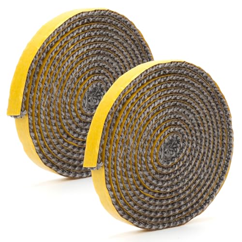 RHAFAYRE Joint Autocollant pour Poêle à Granules, 2 pièces Insert Cheminée, Poêle à Bois, 15mm x 2m en Fibre de Verre - Étanchéité Porte, résistant aux hautes températures