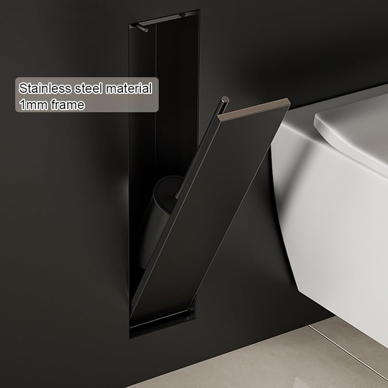Porta scopino da incasso in acciaio inox 304 per bagno moderno