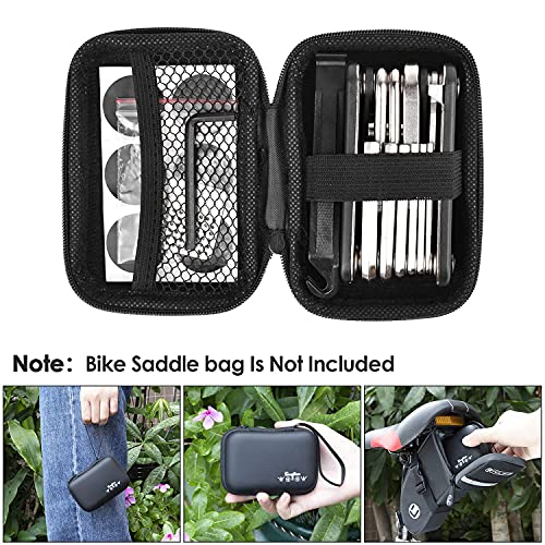 Image of WOTOW Bike Repair Tool Kit - 21 in 1 Bicycle Multitool Portable Mountain Bike Tool Kit Emergency Maintenance, Bike Hex Key Wrench & Tube Patch Kit & Tire Lever & Hard Carrying Case (21 in 1)