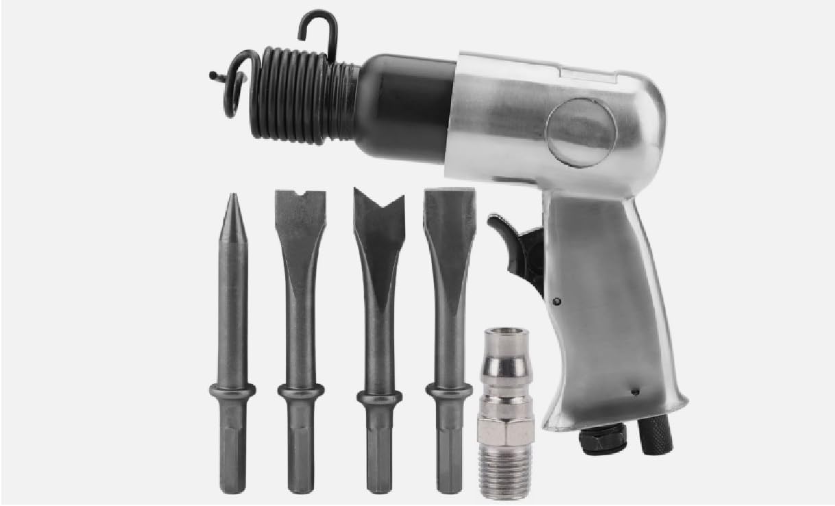 7 Piece 150mm Air Hammer Set Easy Chisel Changes Chipping Tool Impact Punch NEW