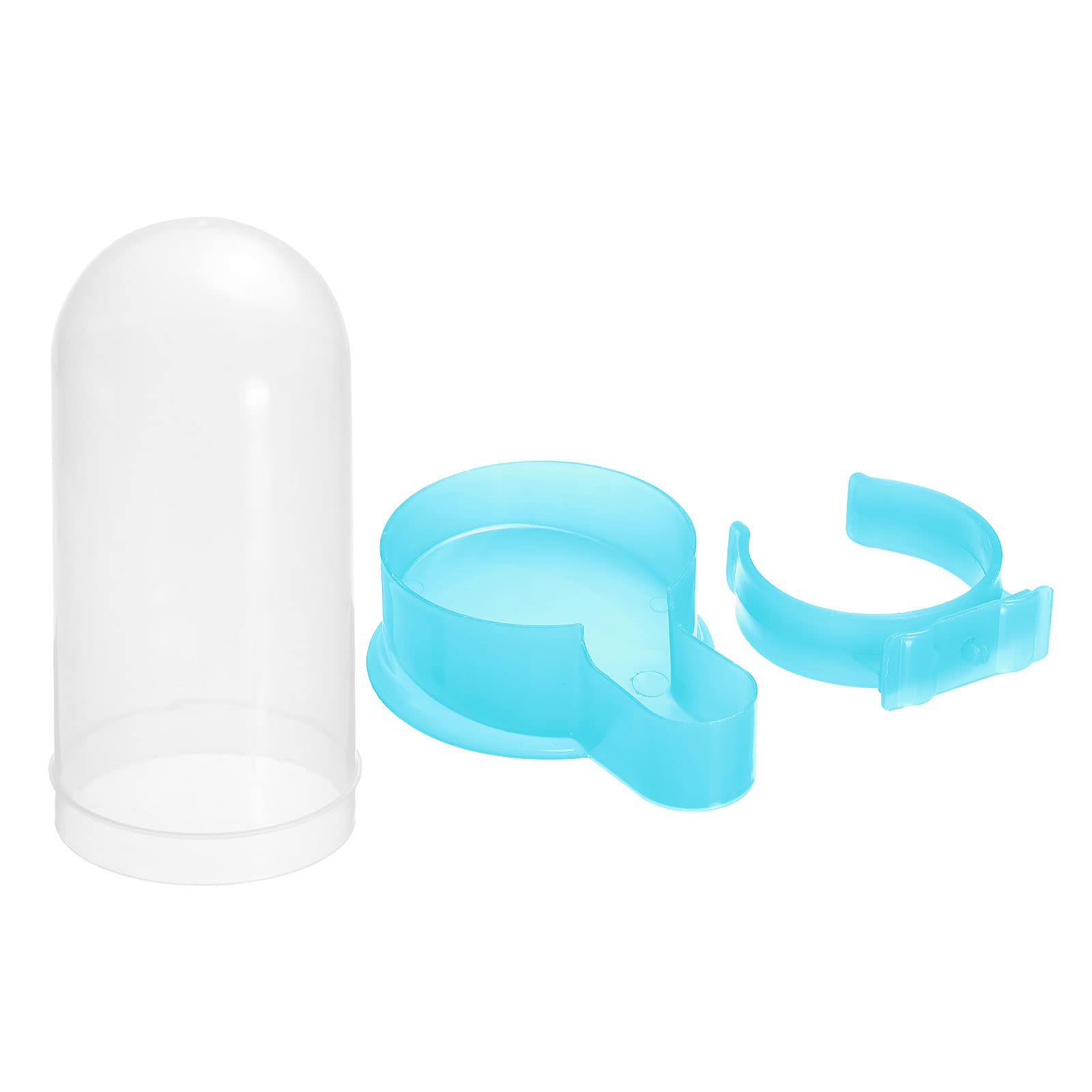 PATIKIL 800ml Automatico Piccioni Mangiatoia, 2pz Uccello Gabbia Abbeveratoio Appeso Bevitore Acqua Dosatore per Pappagallo Pollame, Blu Blu