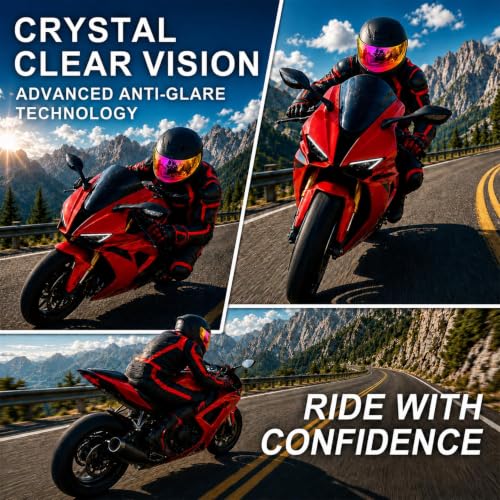 Image of PSLER Shatterproof Helmet Visor for K1 K1S K3SV K5 K5S,(Film&Rose Red) | Impact-Resistant ,UV400 Protection, Motorcycle Tinted Face Shield for K1 K1S K3SV K5 K5S ,Visor Replacement