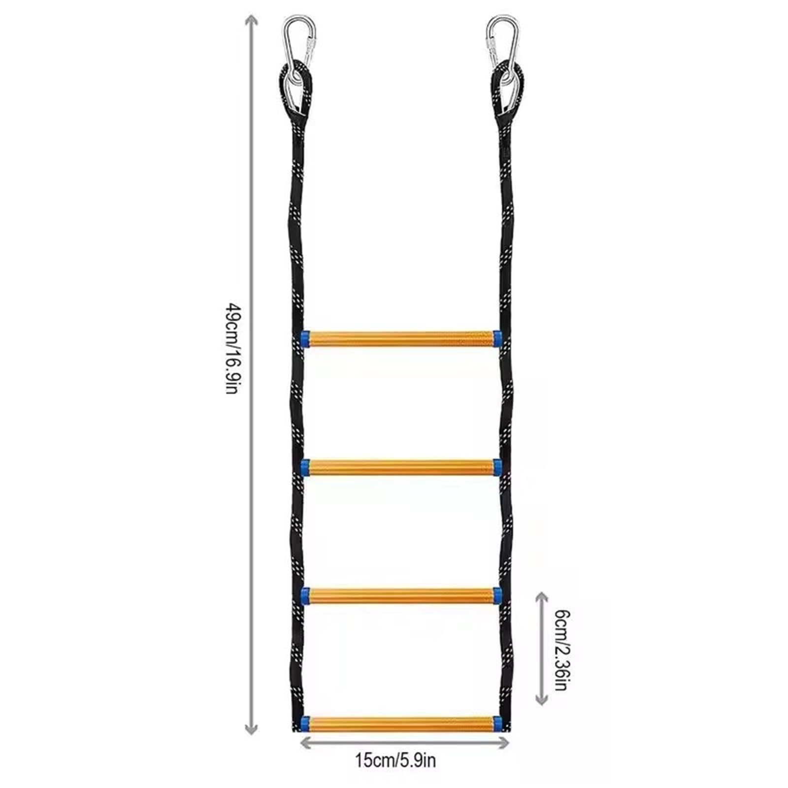 Boat Rope Ladder Scaletta Portatile for Barca, Pieghevole, a 4 gradini, con Corda l'imbarco