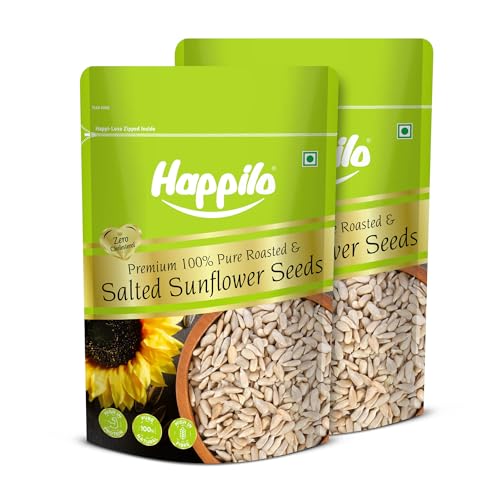 Image of Happilo Premium Roasted & Salted Sunflower seeds (No shells) 250g ( Pack of 2 ), (8906081123466 Grocery)