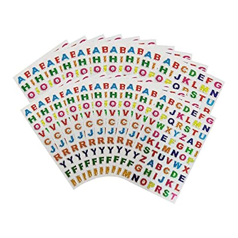 1400 Pieces Colorful Alphabet Stickers Glitter Letter Stickers（20 Sheets） Self-Adhesive Shiny Stickers Used for Greeting Cards, Home Decoration, Children's Art and Craft Supplies Cover
