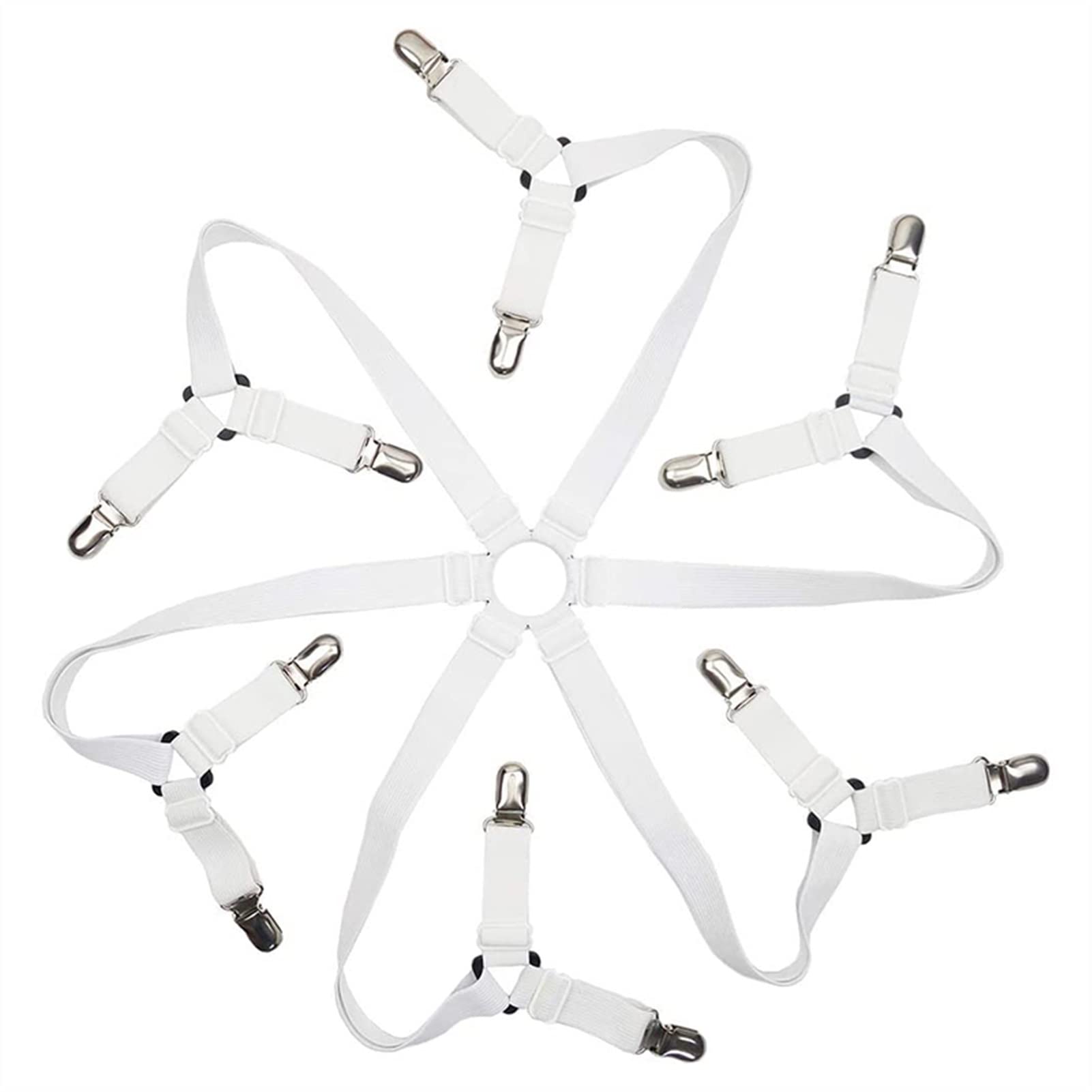 Bettlakenspanner 12 Clips Elastische Bettwäsche Grippler Gürtel Befestigungselement rutschfeste Gurt Matratze Clip Befestigungselemente Deckendecken Greifer Organisieren Gadget Betttuchspanner (Color