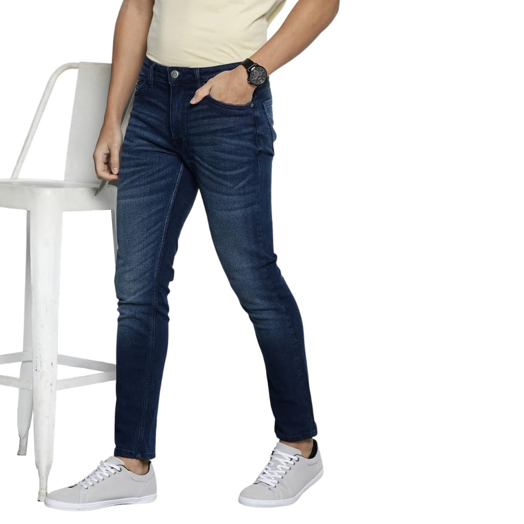 the indian garage co Men's Slim Fit Mid Rise Jeans-picture-43