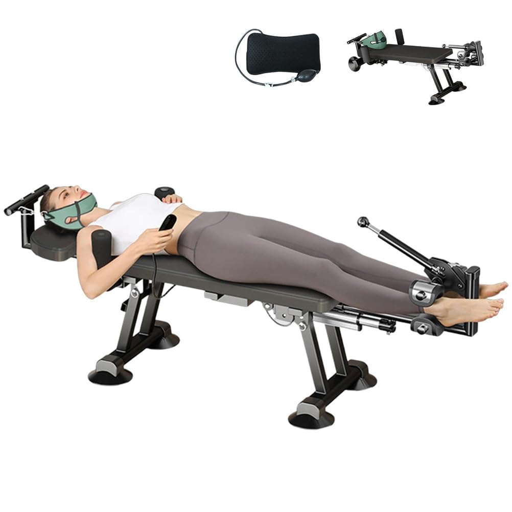 Mesa De Tracción Eléctrica De Cuerpo Completo, Mesa De Descompresión y Estiramiento Cervical y Lumbar para Alivio De La Tensión, Máquina De Descompresión De Espalda