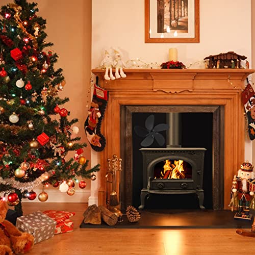 Ventilador de fogão a lenha, ventilador de lareira de 5 lâminas de alta eficiência, grande volume de