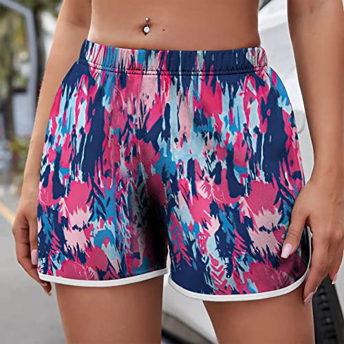 Shorts For Women Summer Casual Elastic Waist Graphic Printed Shorts Beach Shorts Running Track Shorts Sweat Shorts #TOP1