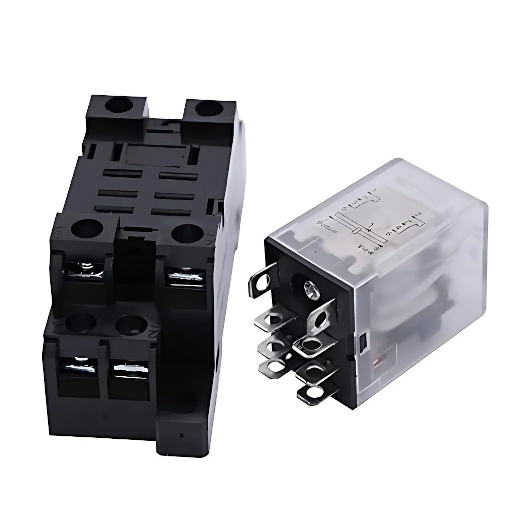 Base de relé de control miniatura HH52P de 8 pines con interruptor AC 220V, pack de 10 unidades 2