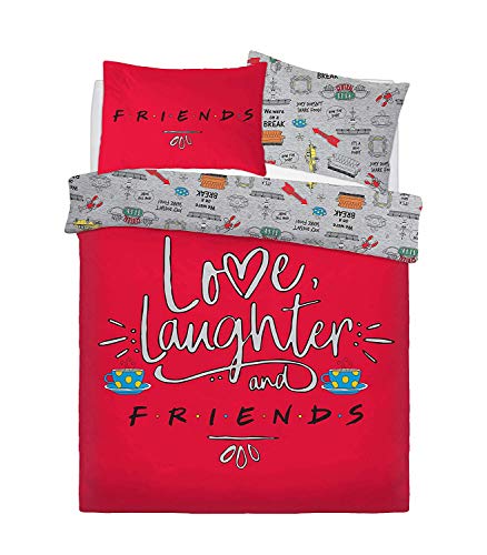 Friend Love Laughter Panel King Bed Bettbezug-Set Cover