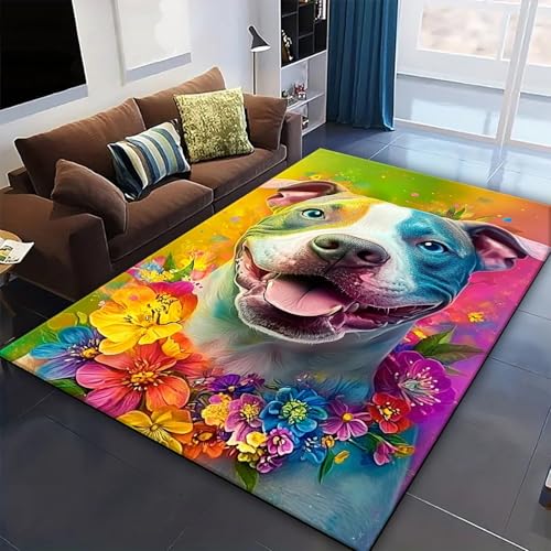 Tapis anti-fatigue animal chien 3D antidérapant de salon et chambre 140 x 200 cm