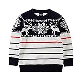 Mud Kingdom Boys Christmas Sweaters Xmas Reindeer Clothes, Cartoon Reindeer Navy Blue, 7-8 Mud Kingdom Boys Christmas Sweaters Xmas Reindeer Clothes, Cartoon Reindeer Navy Blue, 7-8