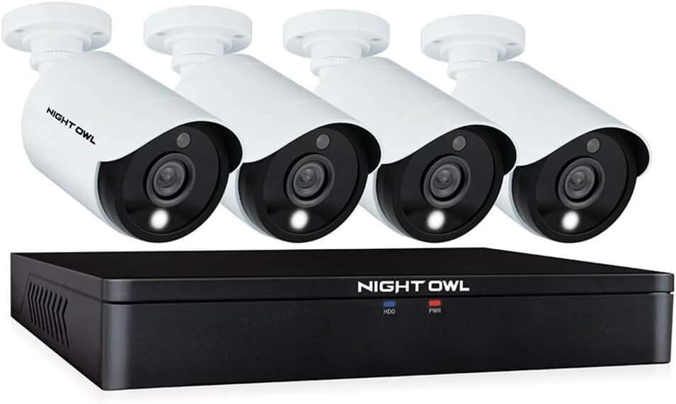 Night Owl CCTV Video Home Security Camera System with 4 Wired 1080p HD Indoor/Outdoor Cameras with Night Vision (Expandable up to a Total of 8 Wired Cameras) and 1TB Hard Drive