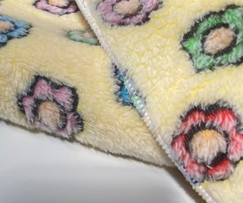 Conjunto de Cobertor Pet com Travesseiro, Amarelo com Flores, 75x60 cm, 2 Peças