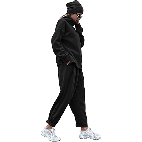 NALANISA Women's 2 Piece Outfits Tracksuit Casual Oversized Sweatshirt Tops Pullover Long Sweatpants lounge Sets Sweatsuit