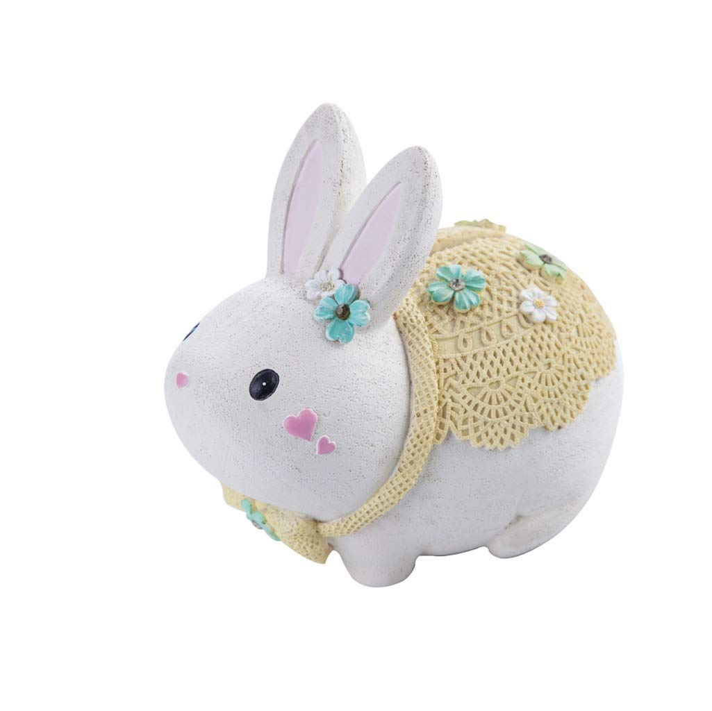 Piggy Bank Resin Coin Small Rabbit Savings Money for