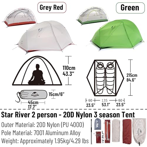 Carpa ultraligera para 2 personas Naturehike Star River miniatura 2