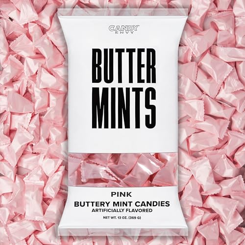 Candy Envy - Pink Wrapped Buttermints - 13 oz. Bag - 100 Individually Wrapped Candy Mints