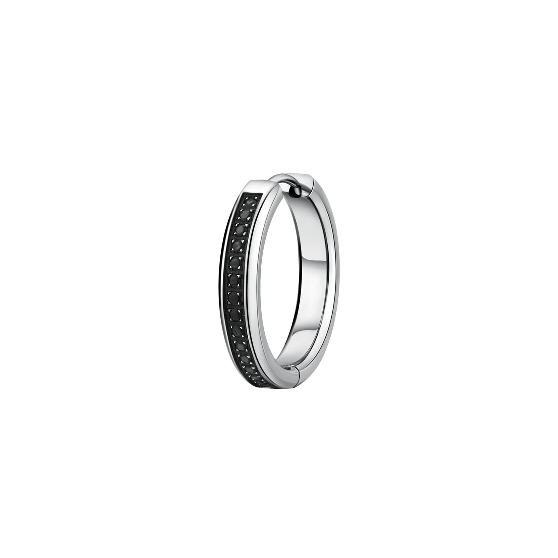 Brosway Stainless Steel Men's Earrings | Collection INK - BIK120, 2 cm, Stainless Steel, Cubic Zirconia