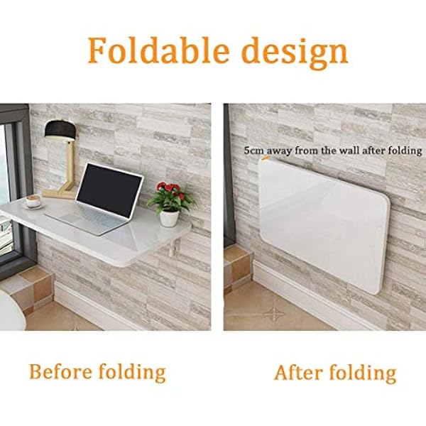 Vouw wandgemonteerde tafel, opklapbare werkbank, opklapbaar houten bureau met neerklapbaar blad, eenvoudig zwevend opklapbaar laptopbureau, ruimtebesparende hangtafel (90x40cm) (120x50cm)