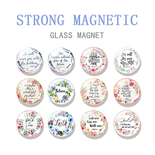 12Pcs Refrigerator Magnets Colorful Glass Fridge Magnets Decorative Mini Magnets For Whiteboard Office Cabinets Kitchen Strong Magnets Locker Cute Magnets Gift(Inspirational Words), 30 X 30 X 8 Mm #TOP1