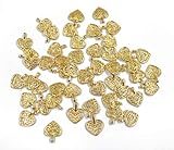 Ruwado 50 Pcs Heart Charms Antique Silver Pendants Beads Supplies for DIY Jewelry Making Necklace...