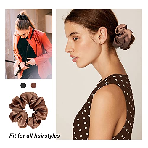 6 Pack Satin Hair Scrunchies, Kuaima Satin Hair Ties For Women Girls Soft Scrunchies For Frizz Prevention Hair Accessories Gift #TOP5