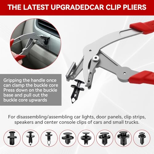 Image of Car Clip Pliers, Panel Clip Removal Tool, 2026 New Professional Auto Clip Removal Pliers, Easy to Remove Fasteners, Clips, Buckles, and Rivets, Open The Panels Effortlessly Without Damage (2*Pcs)