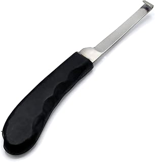 AAProTools Hoof Knife Narrow Blade Right Hand Farrier Equine Horse Stainless Steel Blade Black Plastic Water Proof Contoured Handle Better Grip