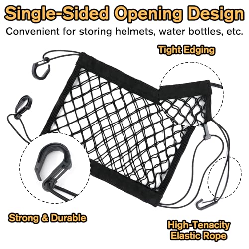 Tikplus Gepäcknetz Motorrad mit 4 Haken,25×30CM Motorrad Netz,Gepäcknetz Fahrrad Gepäcknetz Klein,Motorrad Helmnetz Motorrad Gepäcknetz Helmnetz mit Haken für Fahrrad Motorrad usw