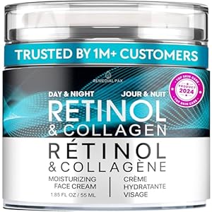 REMEDIAL PAX Face Moisturizer Retinol Cream, Anti Aging Neck Firming Cream, Collagen Day & Night Face Cream with Hyaluronic Acid for Women & Men, 1.85 Fl Oz