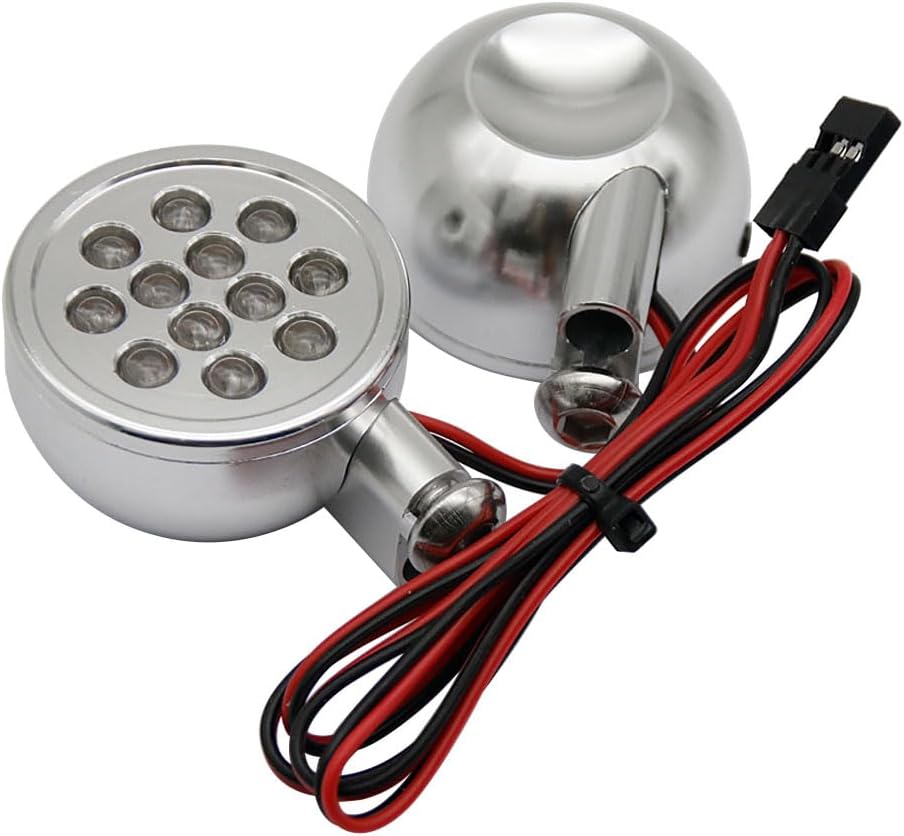 FLMLF CNC Alloy Light Set with LED Light Silver for 1/5 Hpi RV KM Baja 5B 5T 5SC Parts
