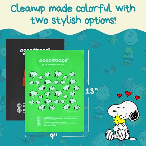 Image of The Original Poop Bags with Peanuts Snoopy Design | USDA Certified 38% Biobased Dog Waste Bags | Leak-Proof, Extra Thick, Strong & Unscented Pet Waste Rolls (720 Count)