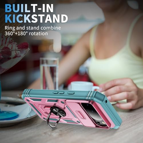 Coque pour Pixel 10 Pro XL PASNEW rigide antichoc bicolore avec support bague