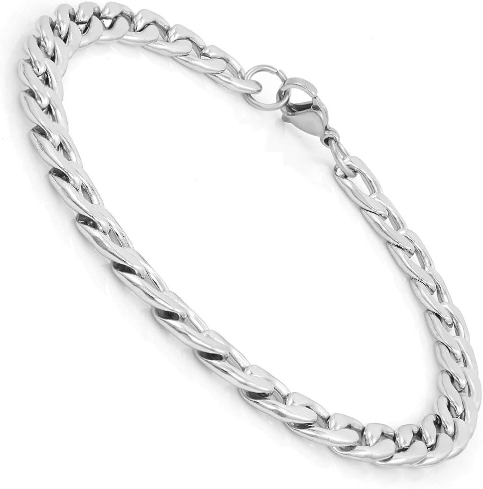 8 inch Stylish Chain Style Stainless Steel Bracelet for Men Boys Unisex