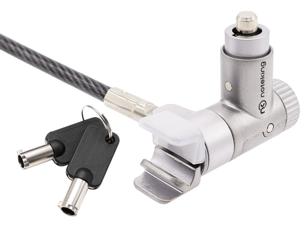Tipo de llave de bloqueo de seguridad para MacBook Pro, cable de acero de 6 pies, diseño de inserción de ventilación para modelos de 14/16 pulgadas, gris espacial