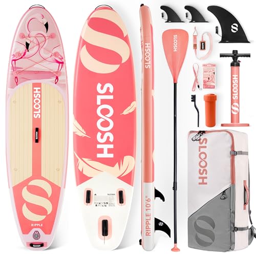 Image of SLOOSH Inflatable Stand Up Paddle Board for Adult, Inflatable Paddle Boards with Premium Accessories, Non-Slip EVA Deck, Ultra-Light Carry Bag Pump, Blow Up SUP for All Skill Levels