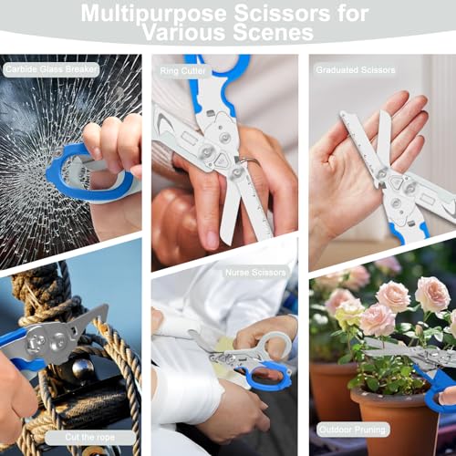 Image of 6-in-1 Heavy-Duty Emergency| trauma shears|Folding Shears| | Multifunctional Life-Saving Tool|Suitable for Emergency Rescue|Outdoor Exploration|DIY Construction and Maintenance|