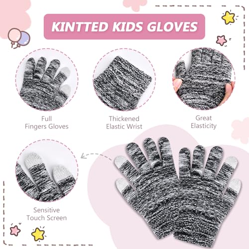 Image of Kids Winter Hat Gloves Scarf Set,Toddler Girls Winter Hat Kids Beanie with Pom Neck Warmer Gaiter Mittens Fleece Lined Set
